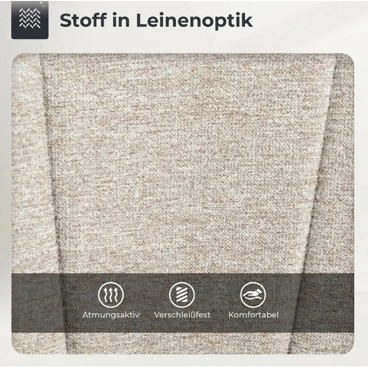 Barhocker 2er-Set mit Armlehnen, drehbar & höhenverstellbar, 53,5×46×103 cm, Beige – Bild 5