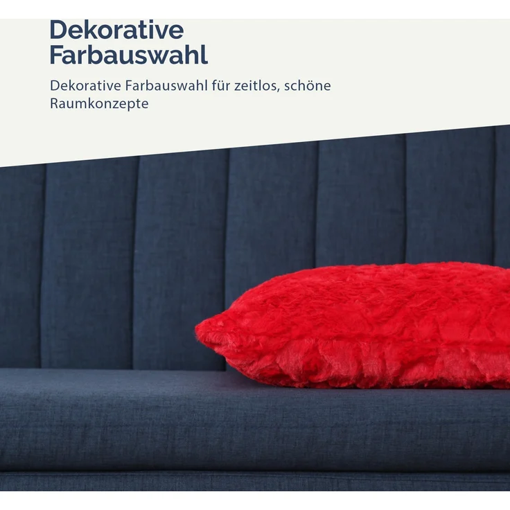 Flauschiges Dekokissen 40x40 mit Reißverschluss, ( Rot ) Kissenbezug inkl. Kissen mit Rosenmuster, Dekorative Kissenbezüge, weicher Bezug – Bild 6