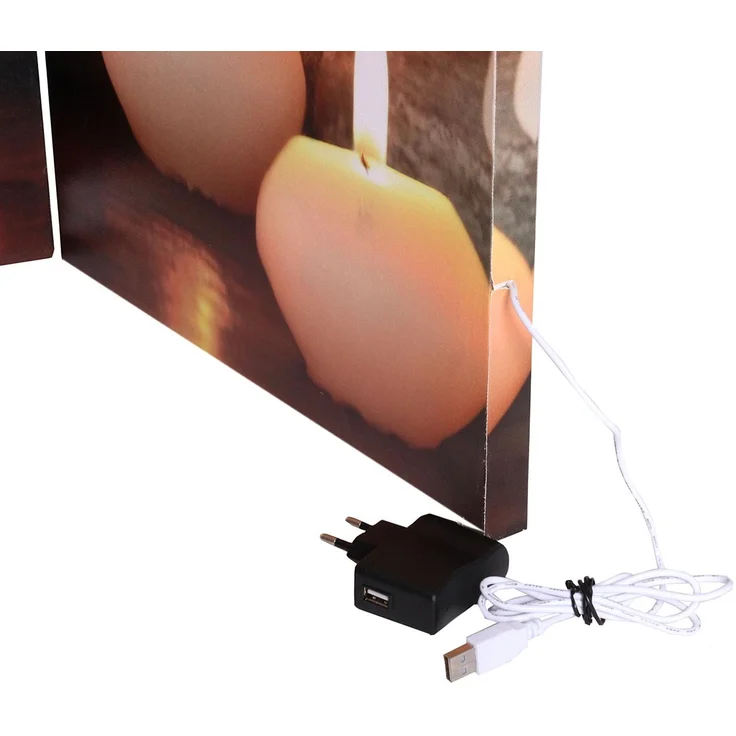 LED-Paravent Buddha, Trennwand Raumteiler, Timer netzbetrieben 180x200cm 15 LEDs – Bild 7