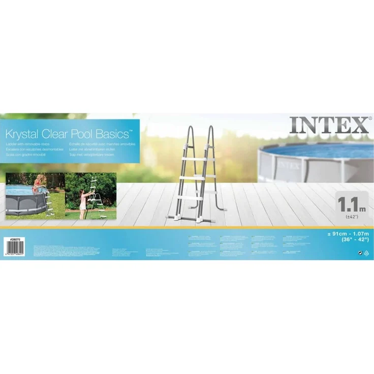 Intex Poolleiter, 3 Stufen, für Pools mit 91 - 107 cm Höhe, Stahl/Kunststoff Grau – Bild 7