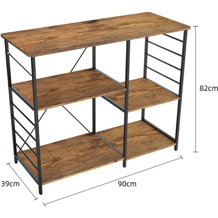 JEOBEST Standregal Küchenregal mit 8 Haken, Regal, Kücheninsel, 1-tlg, Mikrowellenregal, 8 Haken, 3 Regalebenen, Stahlrahmen – Bild 4