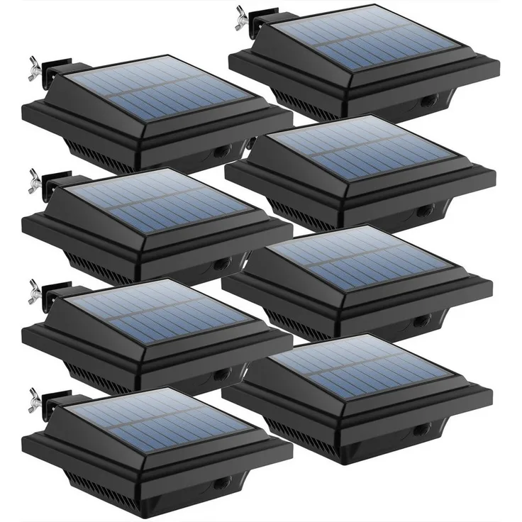 KingLux LED Dachrinnenleuchte 40LEDs Solar dachrinnenleuchten für außen mit Lichtsensor, Lichtsensor, LED fest integriert, Kaltweiss, Warmweiss