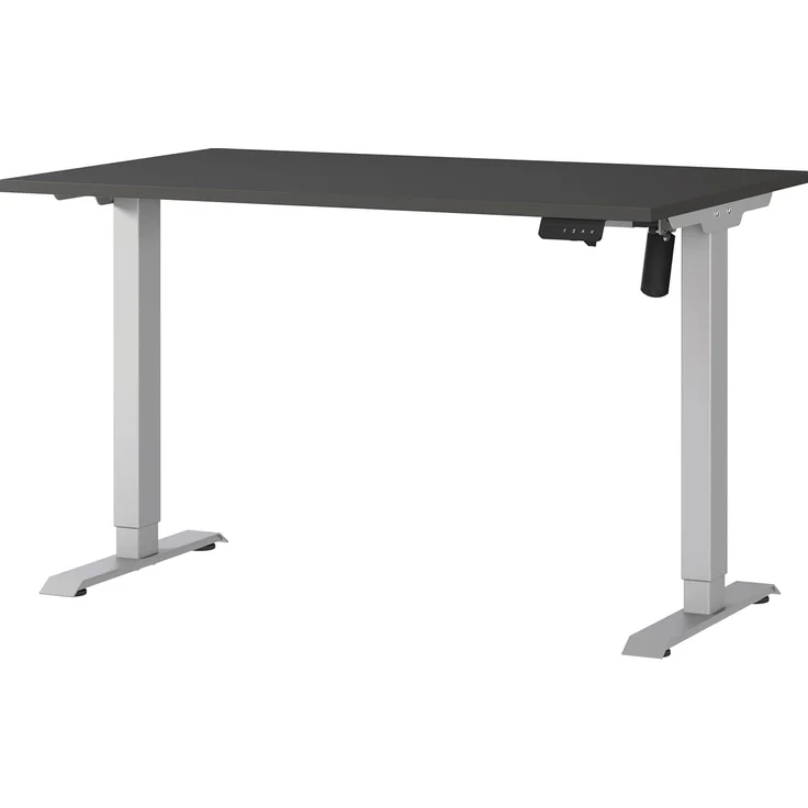 Germania Schreibtisch 8022-640, in Graphit/Silber, elektr. höhenverstellbar, 120 x 119 x 80 cm (BxHxT) – Bild 1