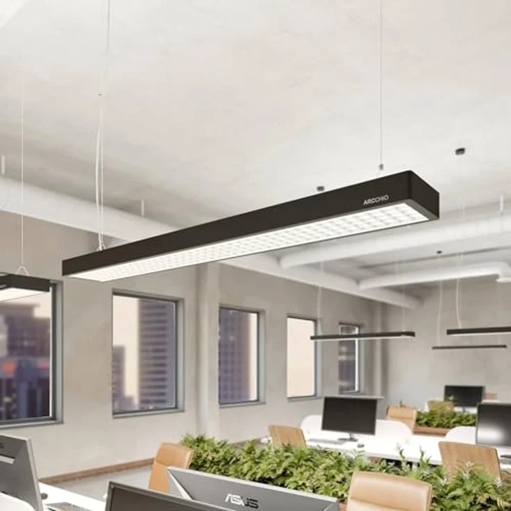 Arcchio LED Büroleuchte Susi, moderne 2-flammige Pendelleuchte aus schwarzem Aluminium für Büro und Arbeitszimmer – Bild 2