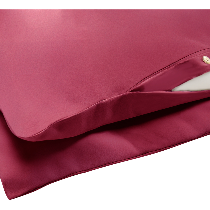 Bettwäsche-Set PARKROSE Baumwollsatin 220x240 cm Burgunderrot – Bild 7