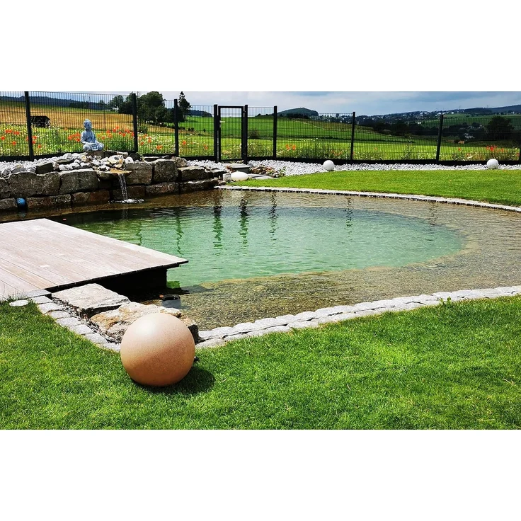 TRANGO LED Gartenleuchte, 1er Set 200SB IP65 Gartenkugel in Sandstein-Optik mit 20cm Durchmesser inkl. 1x E27 LED Leuchtmittel & ca. 5 Meter IP44 Kabel *SANDSTONE*, Kugelleuchte, Gartenleuchte, Leuchtkugel, Kugellampe – Bild 6