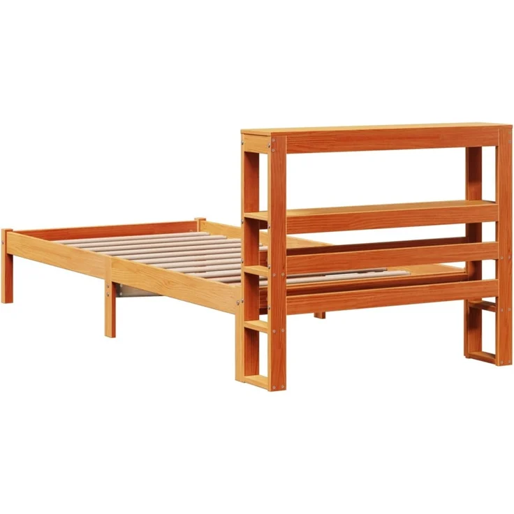 Einzelbettgestell Design für Erwachsene mit Kopfteil ohne Matratze Wachsbraun 100x200 cm d3106e – Bild 6