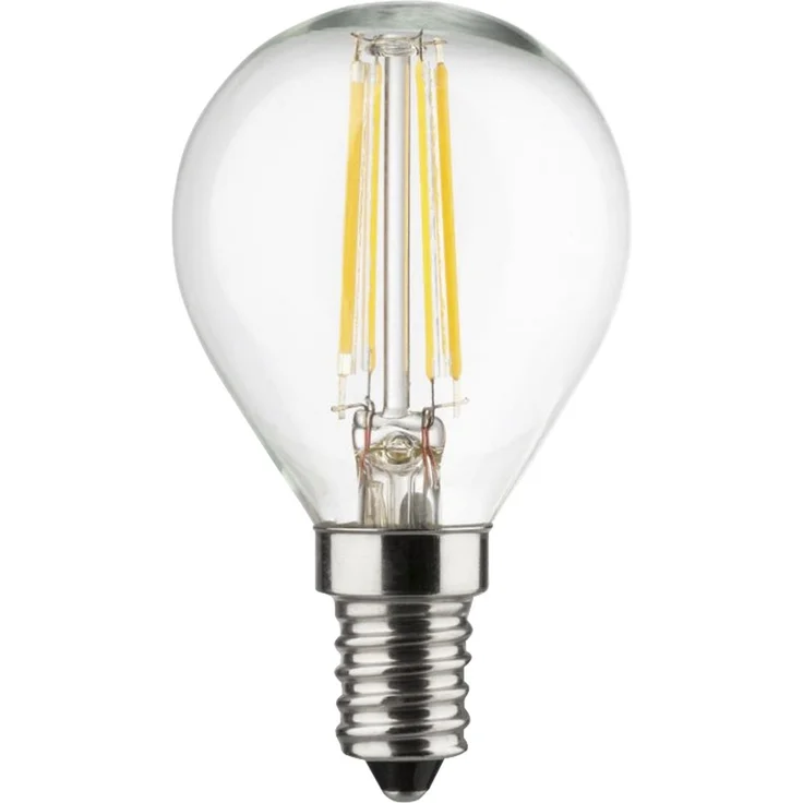 MÜLLER-LICHT 3er-Set Retro-LED Tropfenform Ersetzt 40 W, Glas, E14, 4 W, Silber, 4.5 x 4.5 x 8 cm, 3 Einheiten, Klar – Bild 1