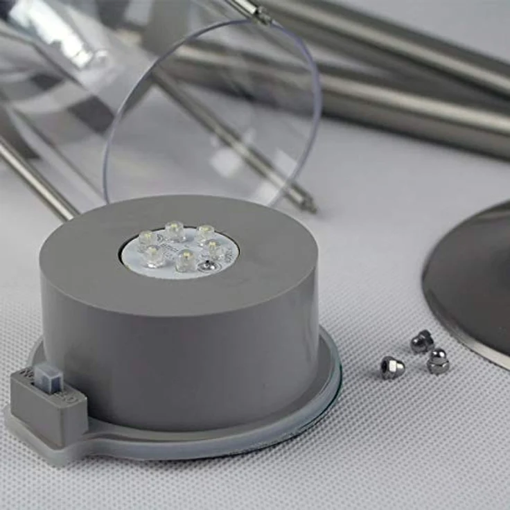 Solarlampe Edelstahl, superhell warmweiß, Dämmerungsschalter – Bild 5