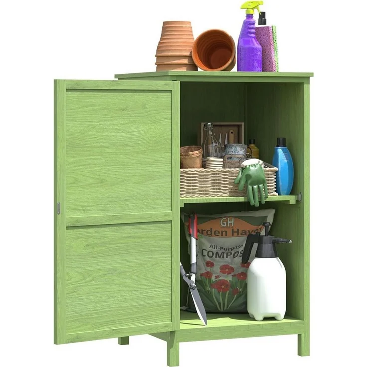 AOXUN Garten-Geräteschrank Holz Gartenschrank in Grün, mit verstellbaren Regalen, 55x54x100cm, BxT: 55x54 cm, (1 St) – Bild 3
