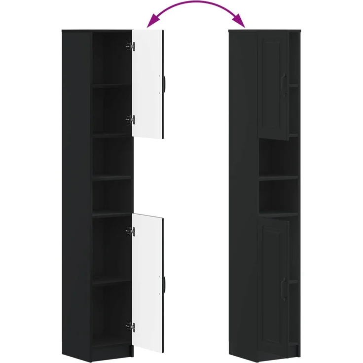 vidaXL 4-teiliges Badezimmer-Schrank-Set UTRECHT Schwarz Holzwerkstoff 3417973 – Bild 9