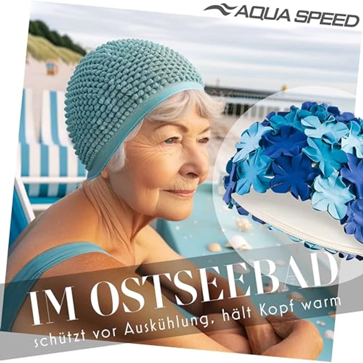 Aqua Speed Badekappe Schwimmkappe mit Blüten-Optik Leicht & dehnbar Lange Haare, Flexibles Design mit 3D-Blüten – Komfort & sicherer Sitz – Bild 5