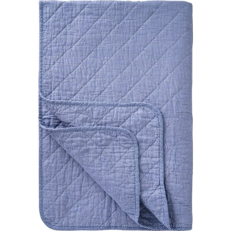 Ib Laursen - Decke Quilt Tagesdecke Gestreift Dunkelblau Weiß 180x130cm 0788-39 – Bild 4