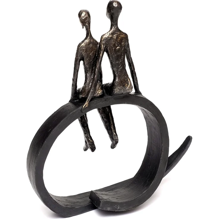Dekofigur Liebespaar Paar Skulptur Love Statue Bronze Freundschaft – Bild 5
