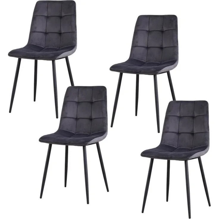 HTI-Living Esszimmerstuhl Stuhl Mesa Velvet Grau (Set, 4 St), Esszimmerstuhl Samt