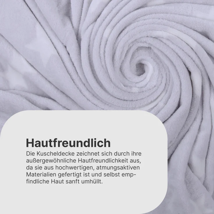 Kuscheldecke - leuchtende Flanell Decke 150x200cm (Grau) Flauschige Leuchtdecke Wohndecke für Mädchen Jungen Kinderimmer, Tagesdecke Oeko-TEX – Bild 6