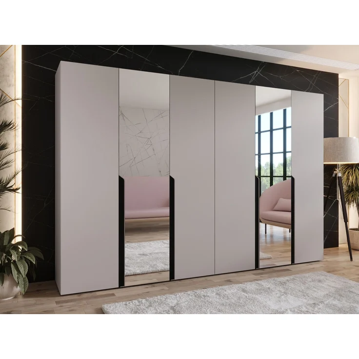 Kleiderschrank Veluna II 300 (Farbe: Cashmere / Cashmere + Schwarz) – Bild 2