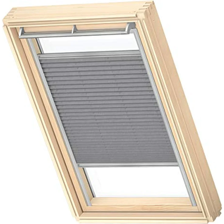 Velux Dachfensterplissee FHL MK08 1282S, Manuelles Plissee in Grau (Farbe Schiene: Aluminium) mit stufenloser Positionierung – Bild 1