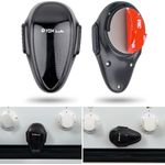 Backofentür Kindersicherung, 2 Pack, Herdtür Sperre zum Kleben, Spezial 3M Hitze-resistenter Kleber, Doppel-Druck-Knopf, schwarz