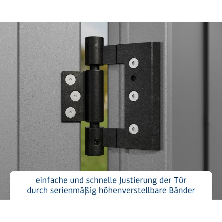 Hörmann Ecostar Metall-Gerätehaus Trend mit Satteldach Typ 3, 238x303 cm , graualuminium, 7,2 m²,2-flüglige Tür – Bild 6