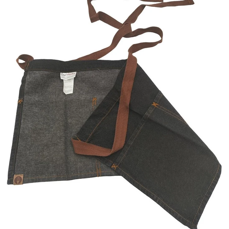 Chef Works Taillenschürze Schürze One Size, Baumwolle schwarz, 30,5x58,5 cm – Bild 3