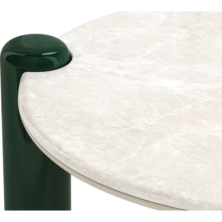 Vente-unique - NARODI Couchtisch Marmor Weiß - B 90 cm x H 40 cm x L 90 cm – Bild 4