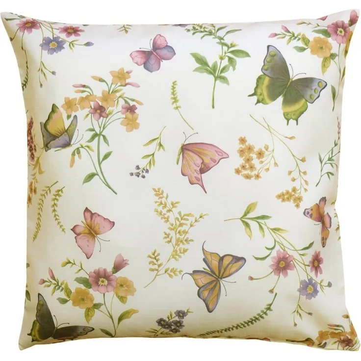 matches21 HOME & HOBBY Kissenbezüge Kissen-Bezug Schmetterlinge Textil bunt 50x50 cm, (1 Stück), Wohnzimmer Kissen-Hülle als Deko-Kissen Zier-Kissen Sofa-Kissen