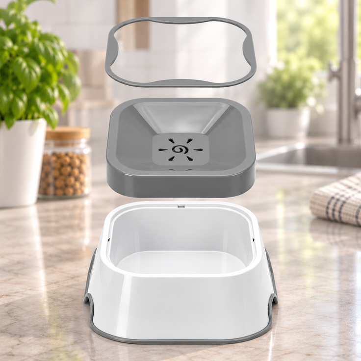 belviona 2-in-1 Anti-Schlabber-Napf, Wassernapf & Anti-Schling-Napf für Hunde und Katzen, rutschfest, 1 L – Bild 6