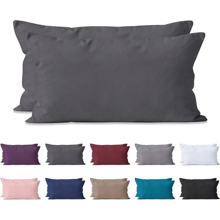 Hometex Premium Textiles Kissenbezug 2-er Set Kissenbezug Mikrofaser, Doppelpack Kissenhüllen ca. 95 g/m², Dekorative Dekokissen Sofakissen Lendenkissen Wurfkissenbezug mit Reißverschluss – Bild 3