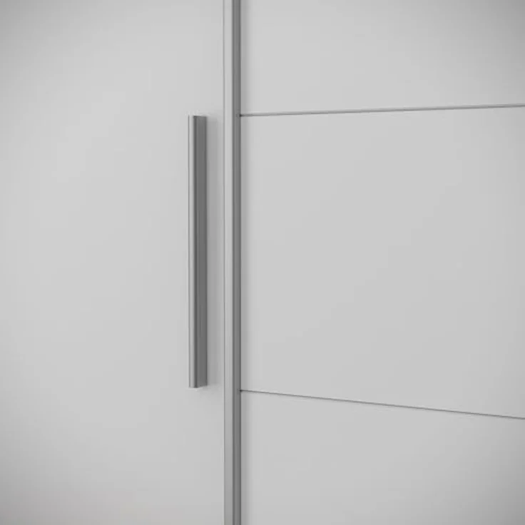 Forte KALIXTUS Kleiderschrank 200, moderner Dreh-/Schwebetürenschrank, 4-türig, Einlegeböden, Kleiderstangen, Holzwerkstoff, Weiß, 200,1 cm breit x 190,5 cm hoch x 61,2 cm tief – Bild 12
