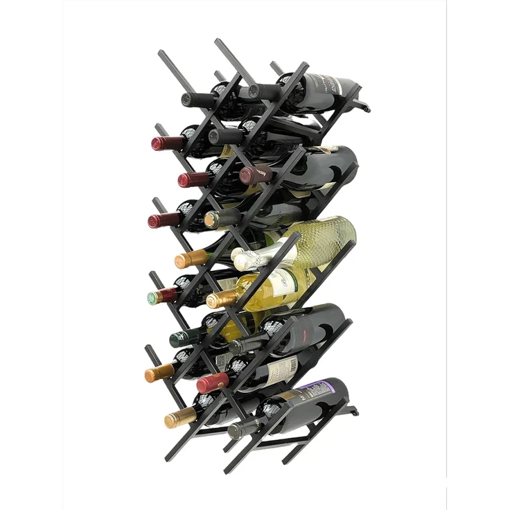 DanDiBo 2er Set Weinregal Metall Schwarz Wand erweiterbar für 18 Flaschen Acord Flaschenregal 96279 Flaschenständer Weinflaschenhalter Flaschenhalter – Bild 6