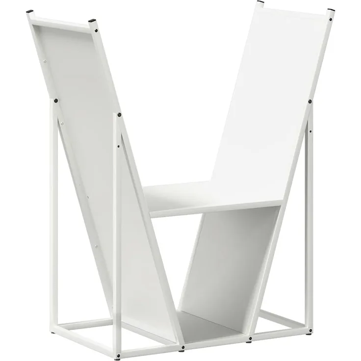 vidaXL Brennholzregal Weiß 69,5x35x81 cm Kaltgewalzter Stahl 864178