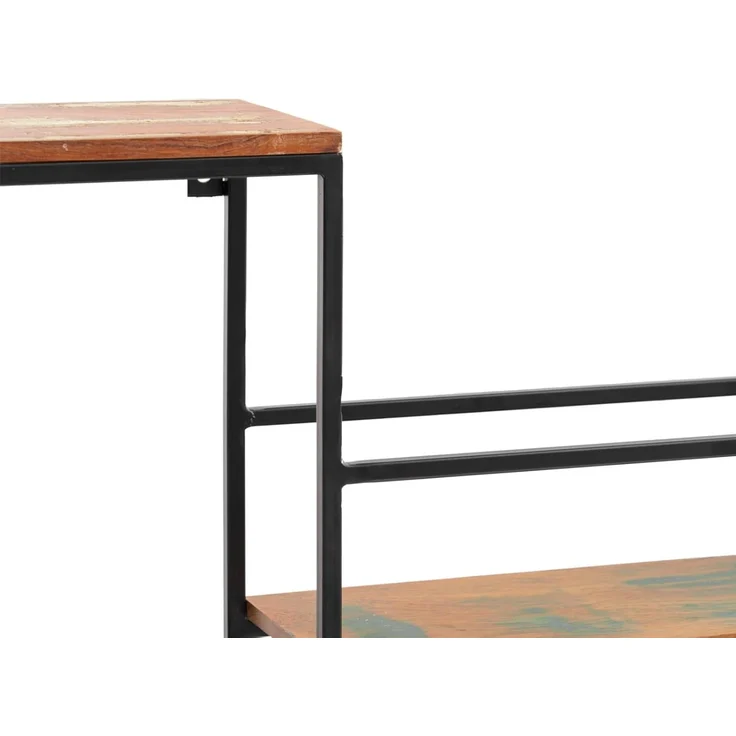 Wandregal Holz Metall 100x41x20 cm massivum Aro Industrial-Design Barregal Wandboard mit Glashalter Küchenregal Hausbar Barmöbel – Bild 4