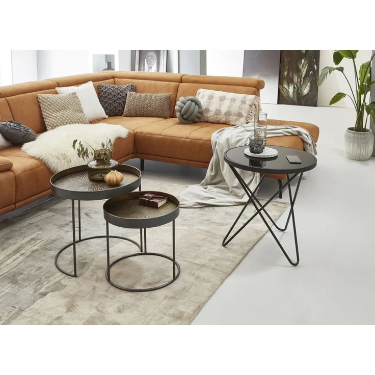 Beistelltisch-Set Celine / Celle, Braun, Schwarz – Bild 3