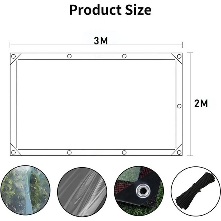 LuxusKollektion Gartenstuhl Transparente Abdeckplane Wasserdicht 2x3m Tarp Schutz Vor Witterung – Bild 4