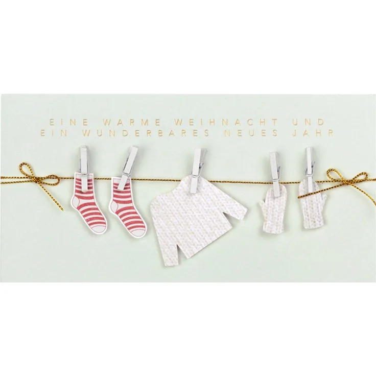 Räder Weihnachtskleiderkarte Eine warme Weihnacht 21x10,5cm