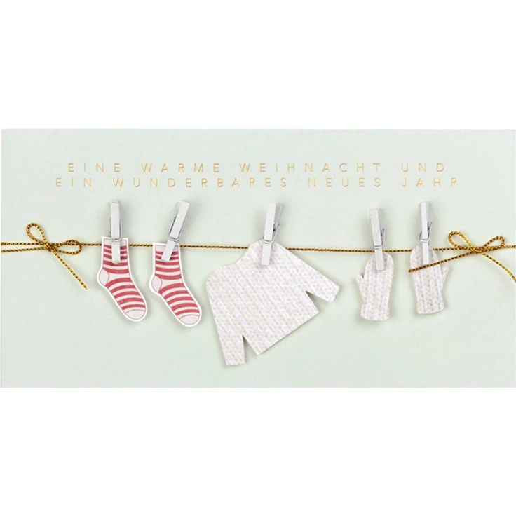 Räder Weihnachtskleiderkarte Eine warme Weihnacht 21x10,5cm