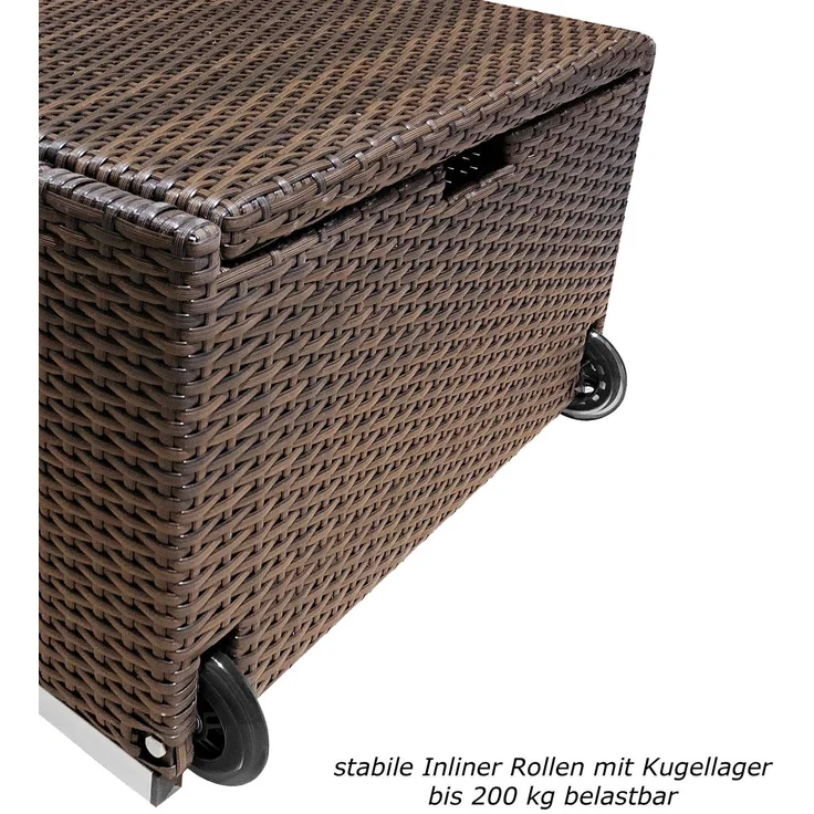 RS Trade 'Verona High' Gartenliege, verstellbare Rückenlehne, Poly-Rattan, 200 x 70 x 40 cm – Bild 4