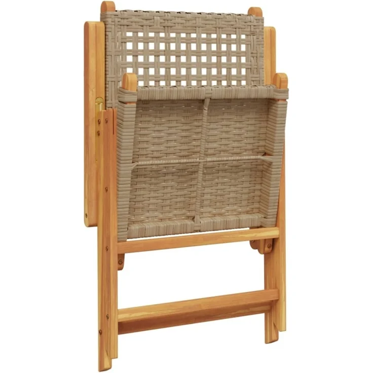 vidaXL Gartenstühle 2 Stk. Beige Massivholz Akazie und Poly Rattan 367653 – Bild 9
