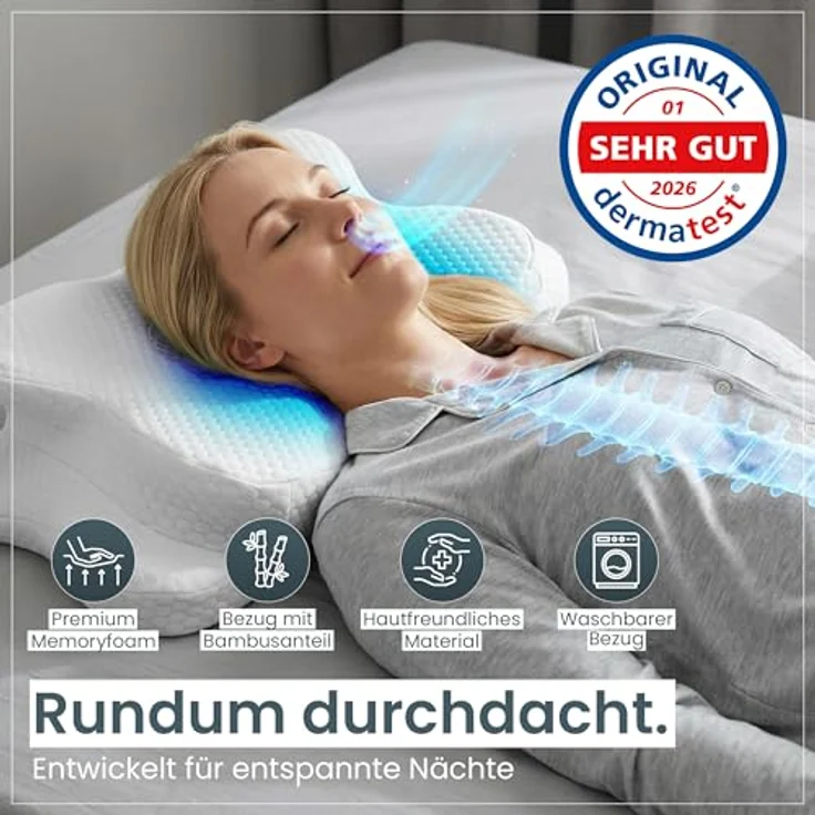 Gentle North Nackenstützkissen Orthopädisches Nackenstützkissen aus hochwertigem Memory Foam – Bild 3