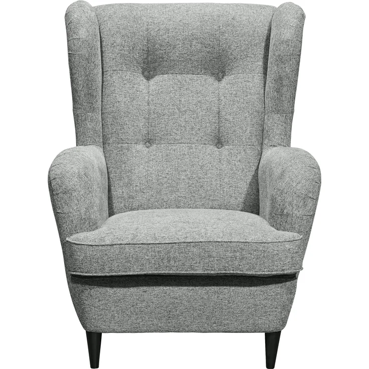Ohrensessel >OSKAR< Massivholzfüße, Nosagfederkern, Bezug grey - 78x102x98 (BxHxT) – Bild 2