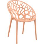 CLP Gartenstuhl Hope, Modernes Design, Wetterfest, Stapelbar, Mit Armlehnen,pfirsich