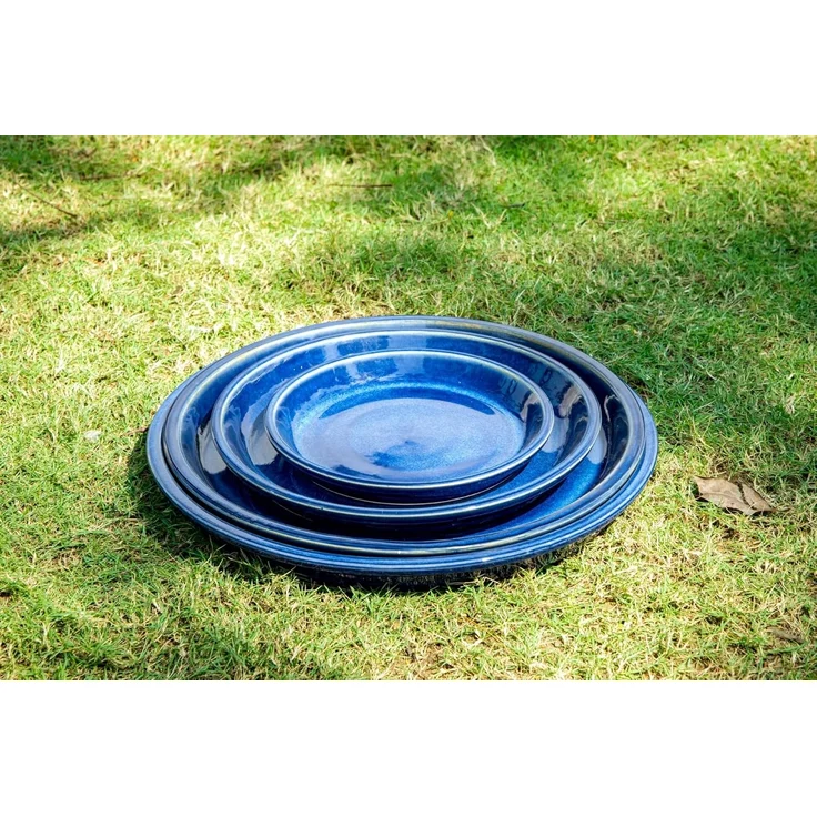 Pflanzteller Untersetzer für Pflanzgefäße 24cm Royal Blau Vogeltränke frostfest – Bild 5