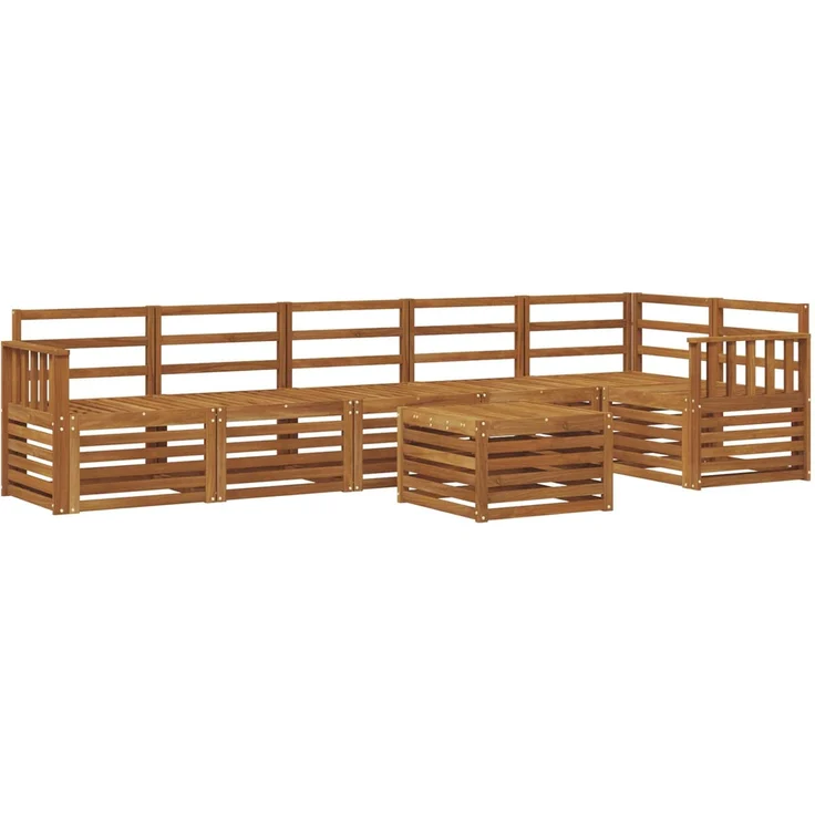 vidaXL Outdoor-Sofagarnitur 7 stk. 6-Sitzer Natur Massivholz Akazie 3374919 – Bild 2