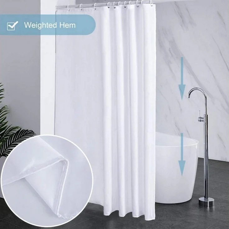 LuxusKollektion Duschvorhang Duschvorhang 180x180 Wasserdicht H180 x B180 cm (1er Pack) Weiß – Bild 4