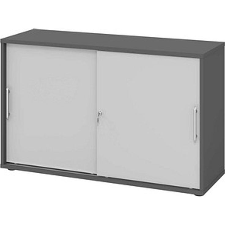 HAMMERBACHER Schiebetürenschrank V1752S/G/5/RE, grafit/grau, 1 Fachboden, abschließbar, 120 x 40 x 74,8 cm