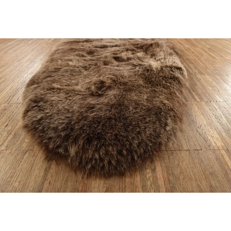 KUHFELL online & NOMAD Fellteppich Lammfell Doppel fell Couch Auflage 180 x 60 cm aus 2 echten Lammfellen – Bild 3