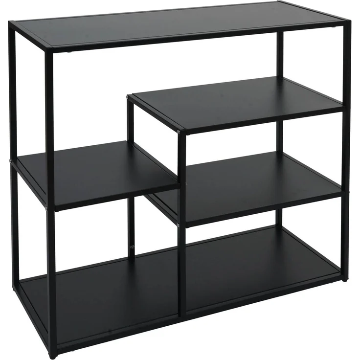 Regal HWC-P98, Wohnregal Standregal Ablageregal, Industrial Metall 80 x 80 x 30 cm ~ schwarz – Bild 6
