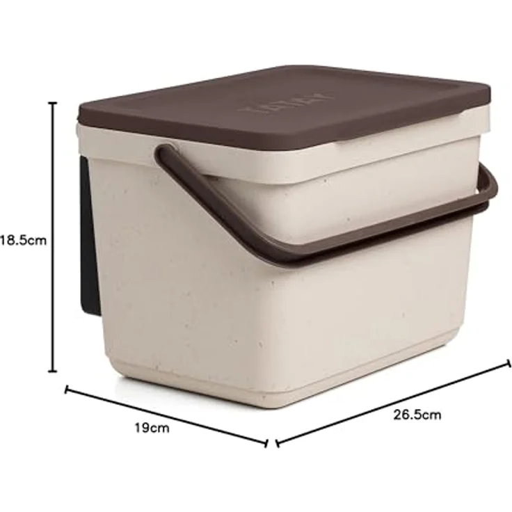 TATAY Biomülleimer Küche 6L | Organischer Abfalleimer Smart mit Halterung und Schrauben | Kompaktes und Funktionales Design | Aus 100 % recyceltem Material | 26,5 x 20,5 x 18,5 cm, Ecohome – Bild 6