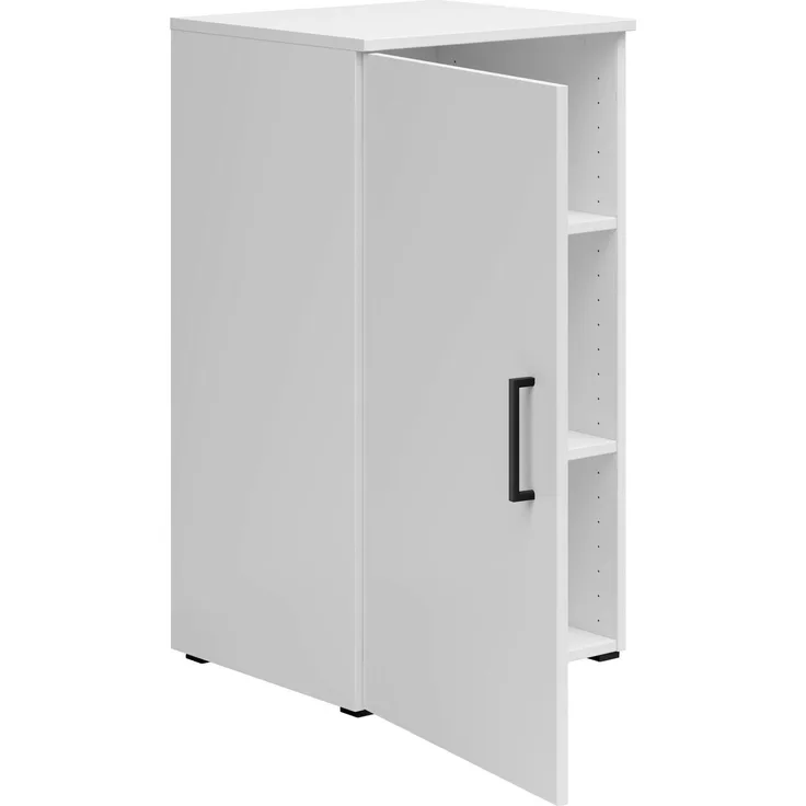 Carryhome 'MULTISTAURAUM' Kommode Dekor weiß matt, Holznachbildung weiß, 45 x 83 x 40 cm, Türanschlag wechselbar